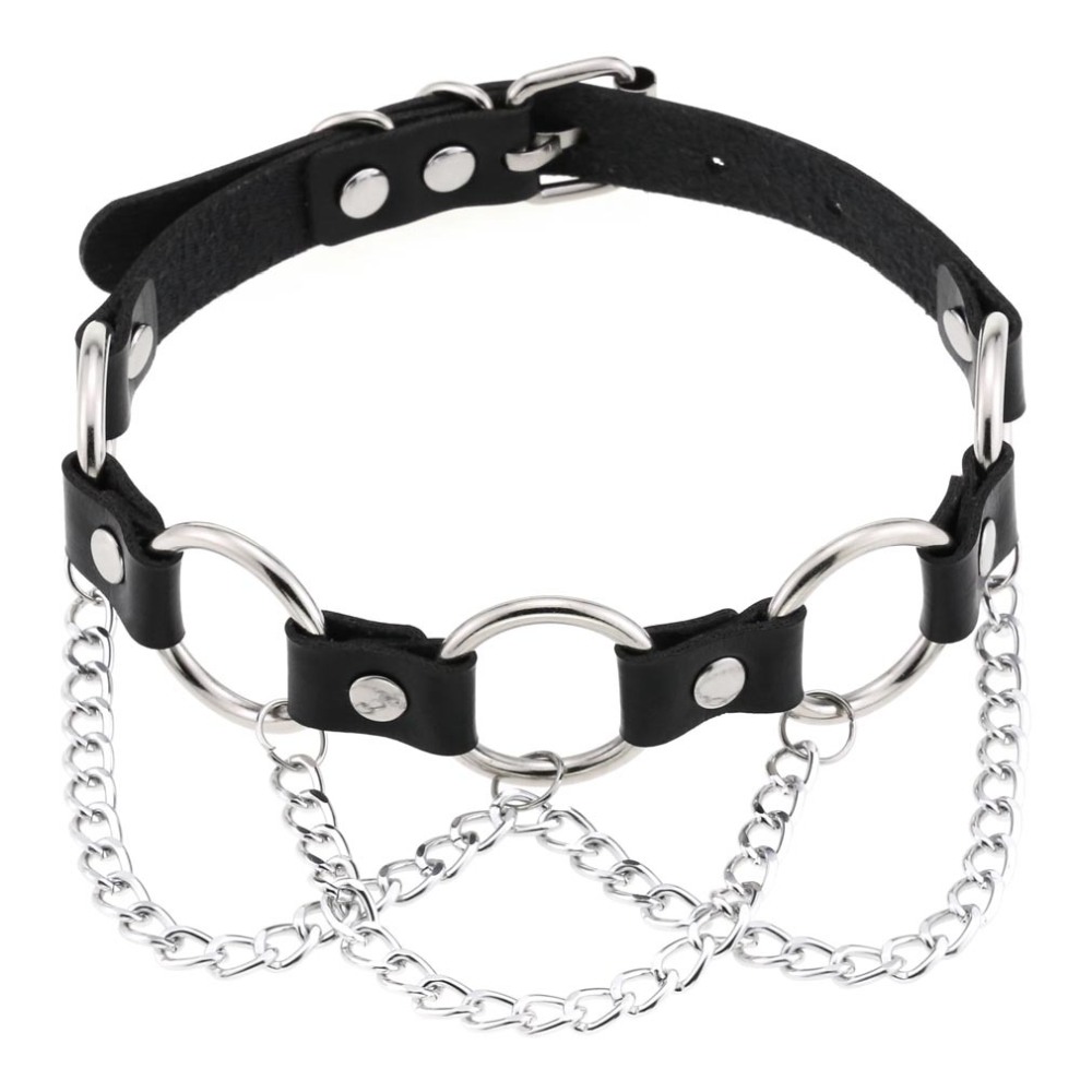 Bullet 69 - Small Ring Chain Halsband - Schwarz/Schwarz
